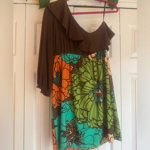 Judith March Floral Off-Shoulder Dress